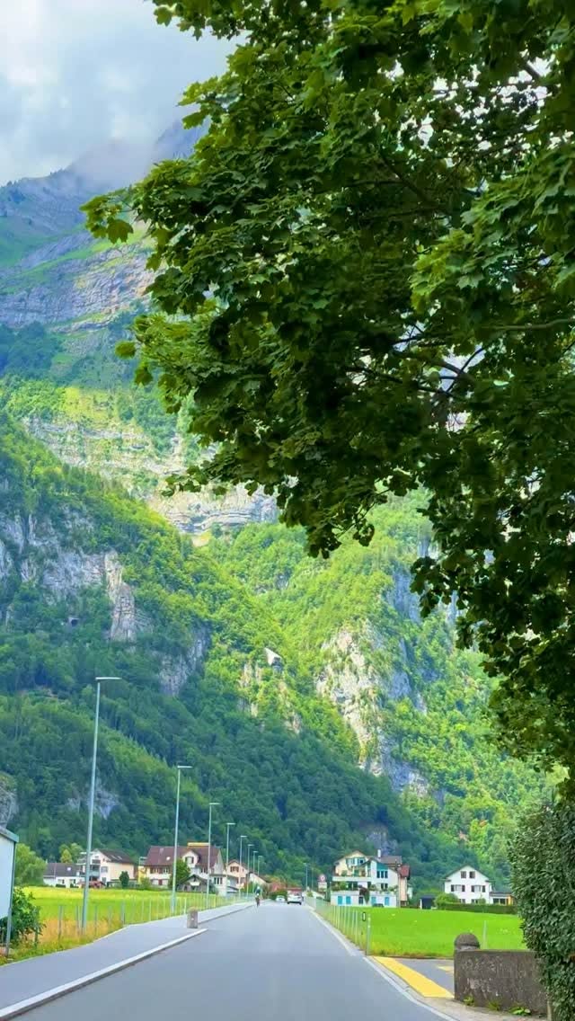 Scenic Swiss Car Journey Through Mountains and Villages