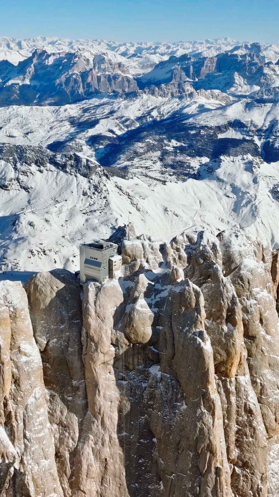 Dolomites' Snowy Peaks Captured By Drone