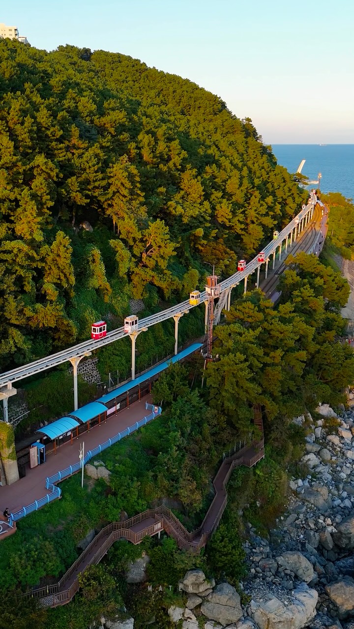 Busan Coastal Park's Sky Capsules Over Old Railway