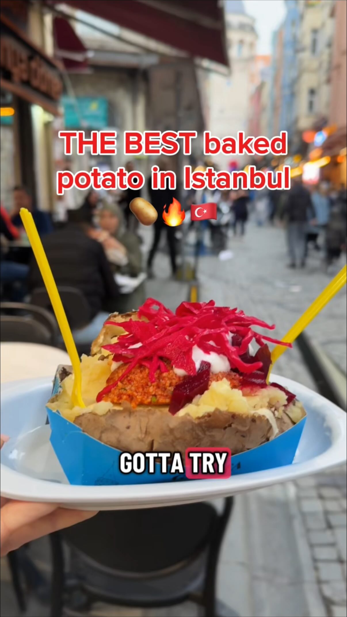 Istanbul's Galata Tower Features Giant Baked Potato
