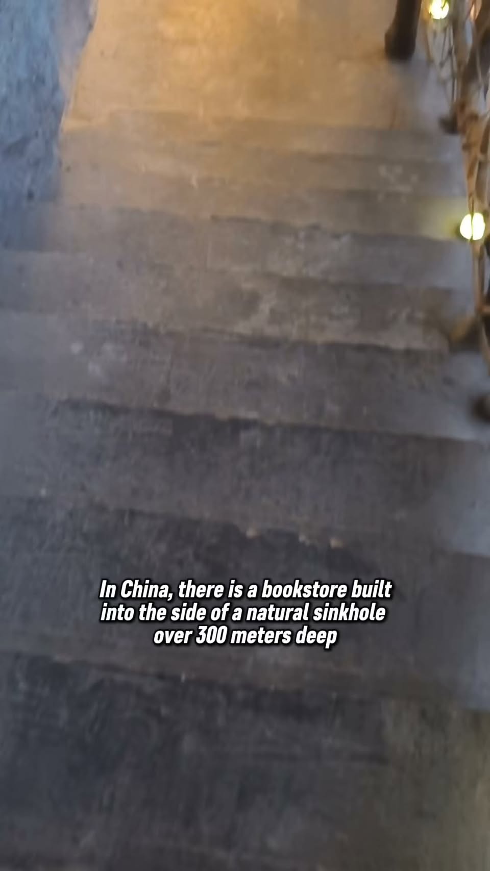 Cliffside Bookstore Inside Deep Chinese Sinkhole