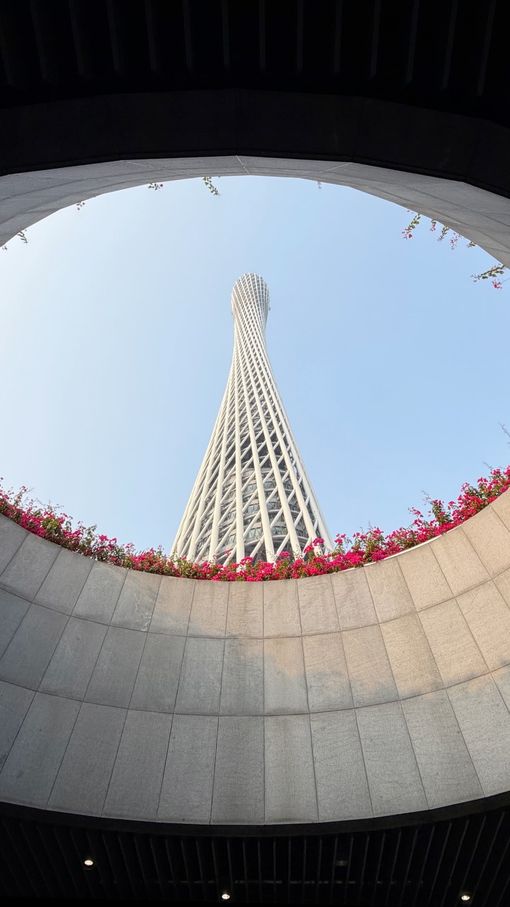 Canton Tower Zebra Crossing With Floral Frame
