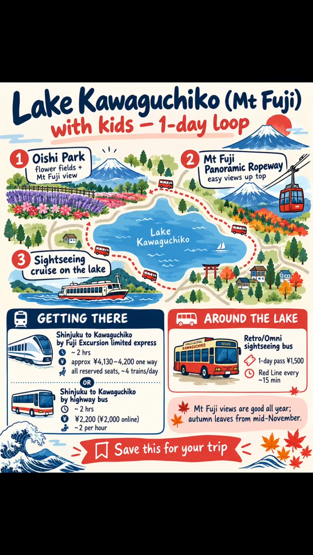 Family Fun Loop Around Lake Kawaguchiko