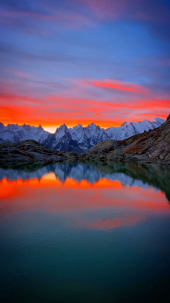 French Alps Sunset Mountain Lake Views