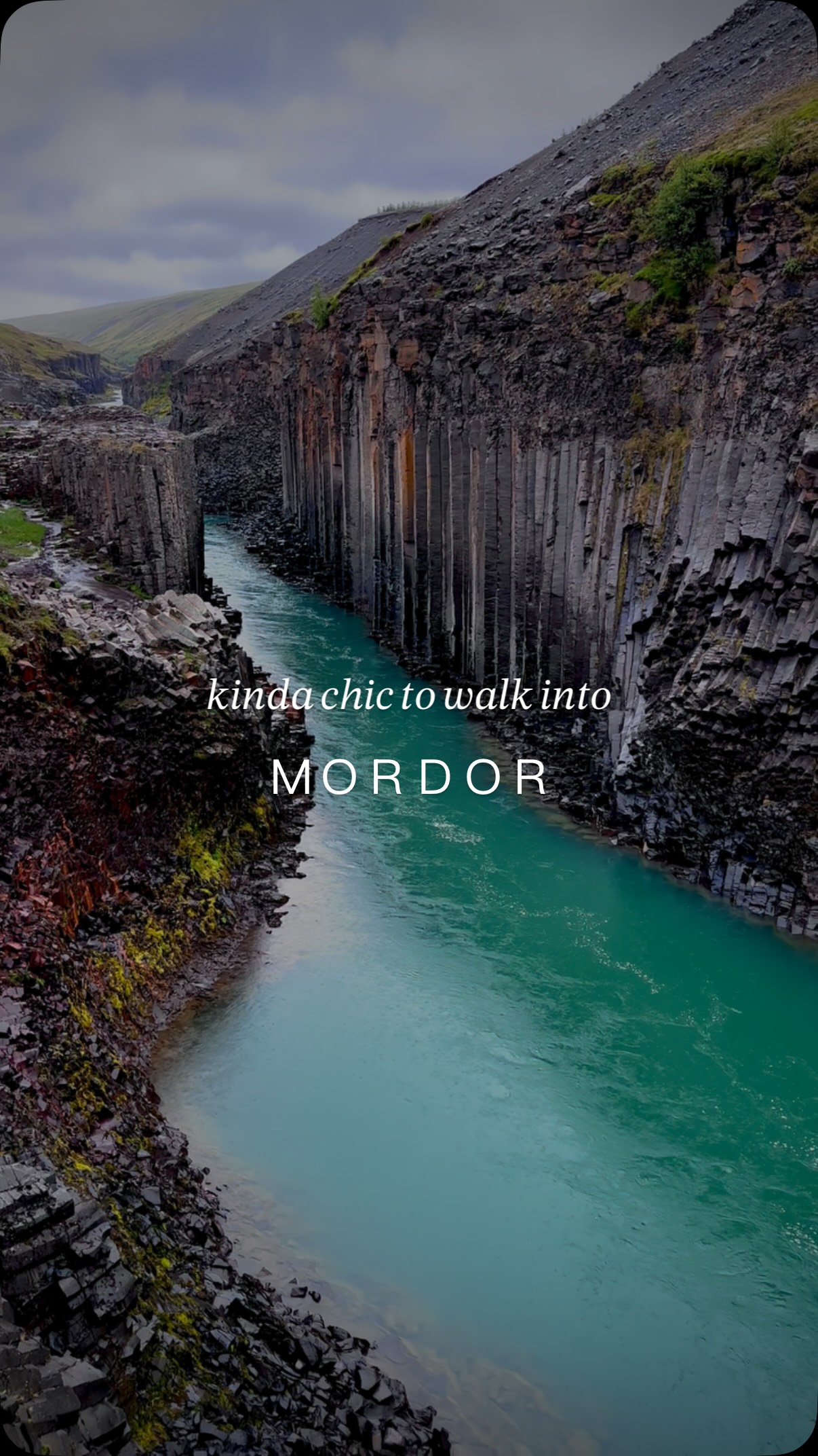 Icelandic Canyons and Waterfalls with Basalt Columns