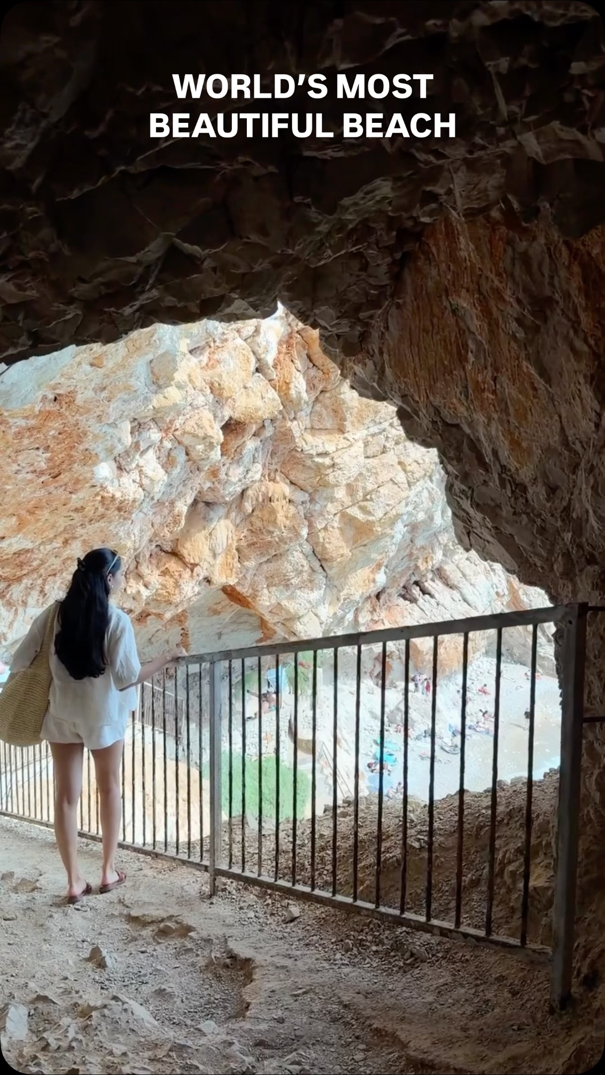 Hidden Croatian Beach Accessed Via Tunnel