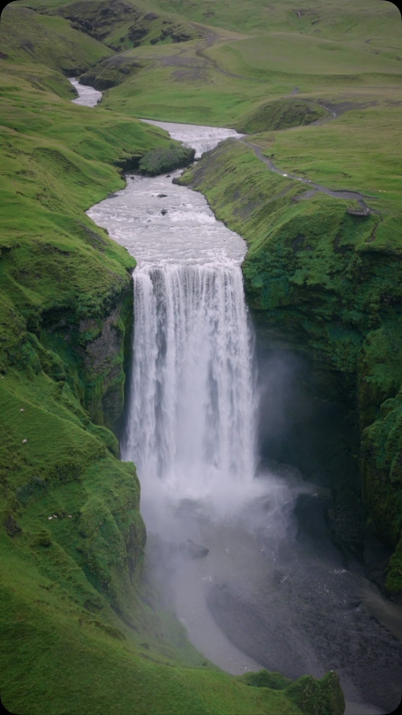 Iconic Skógafoss Waterfall In Iceland