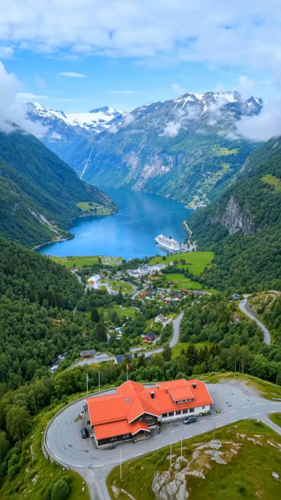 Norway's Geiranger Fjord Scenery and Hotel
