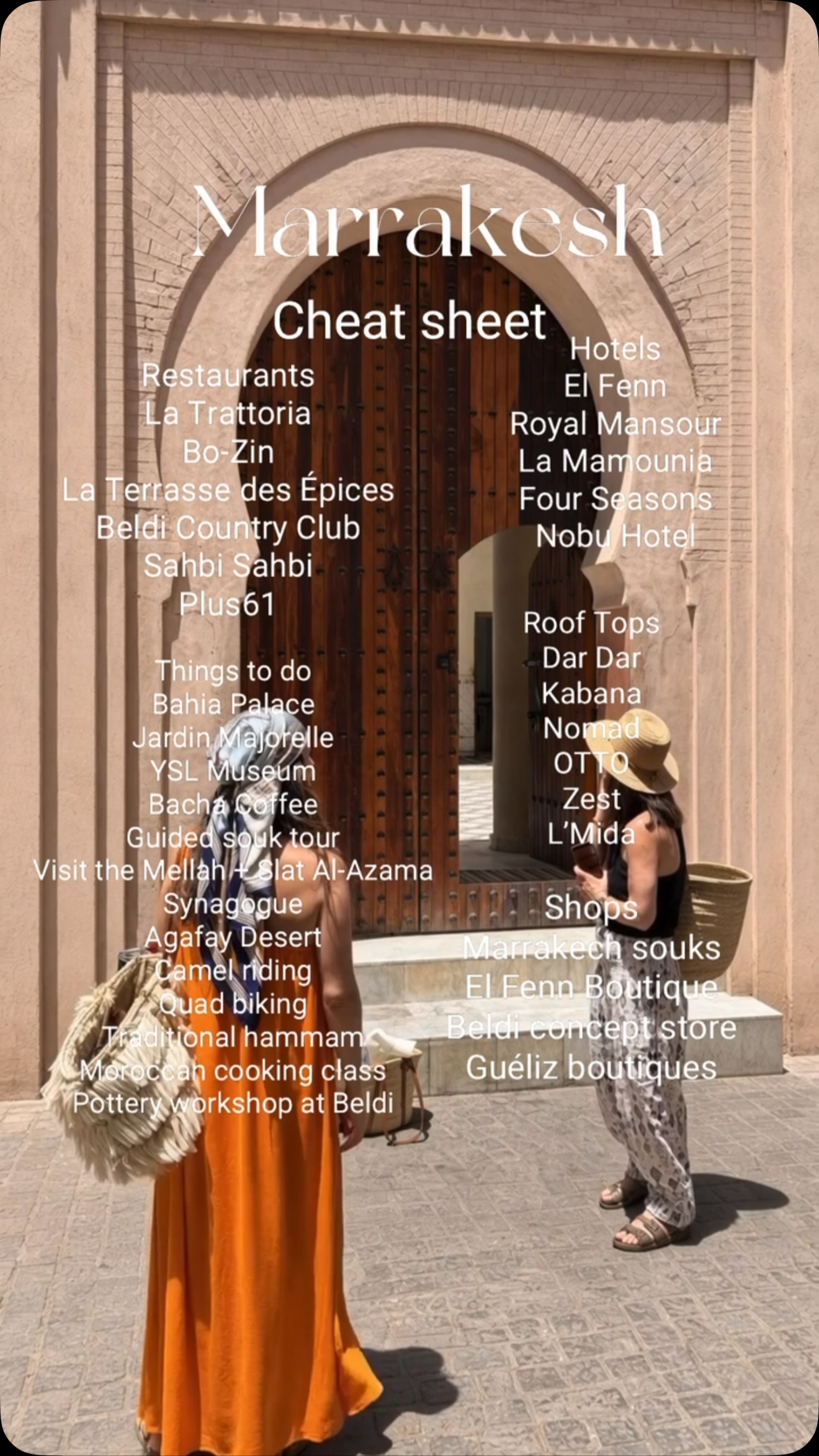 Marrakech Hotels, Restaurants, Rooftops, and Activities
