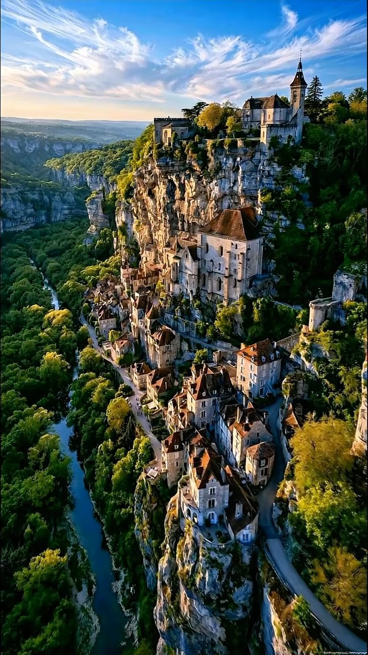 French Cliffside Village: Rocamadour's Dramatic Scenery