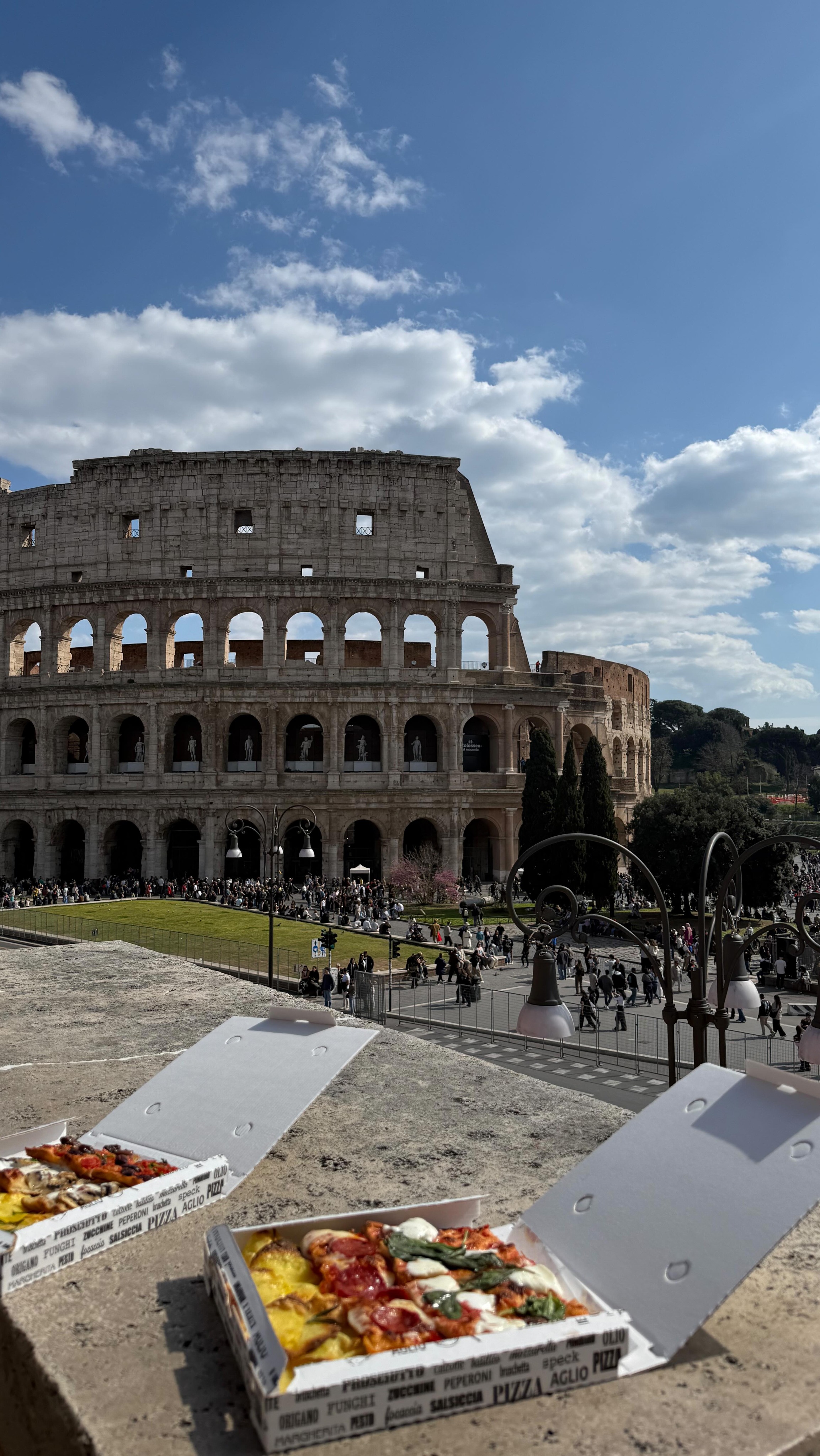Rome's Colosseum View Pizza