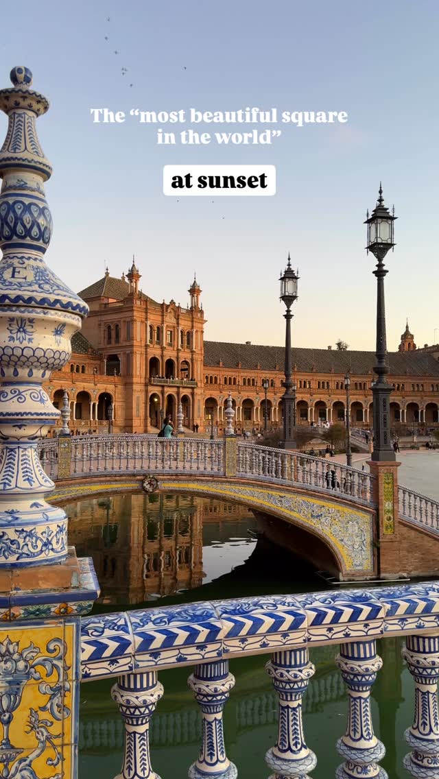 Seville's Plaza España At Sunset And Sunrise