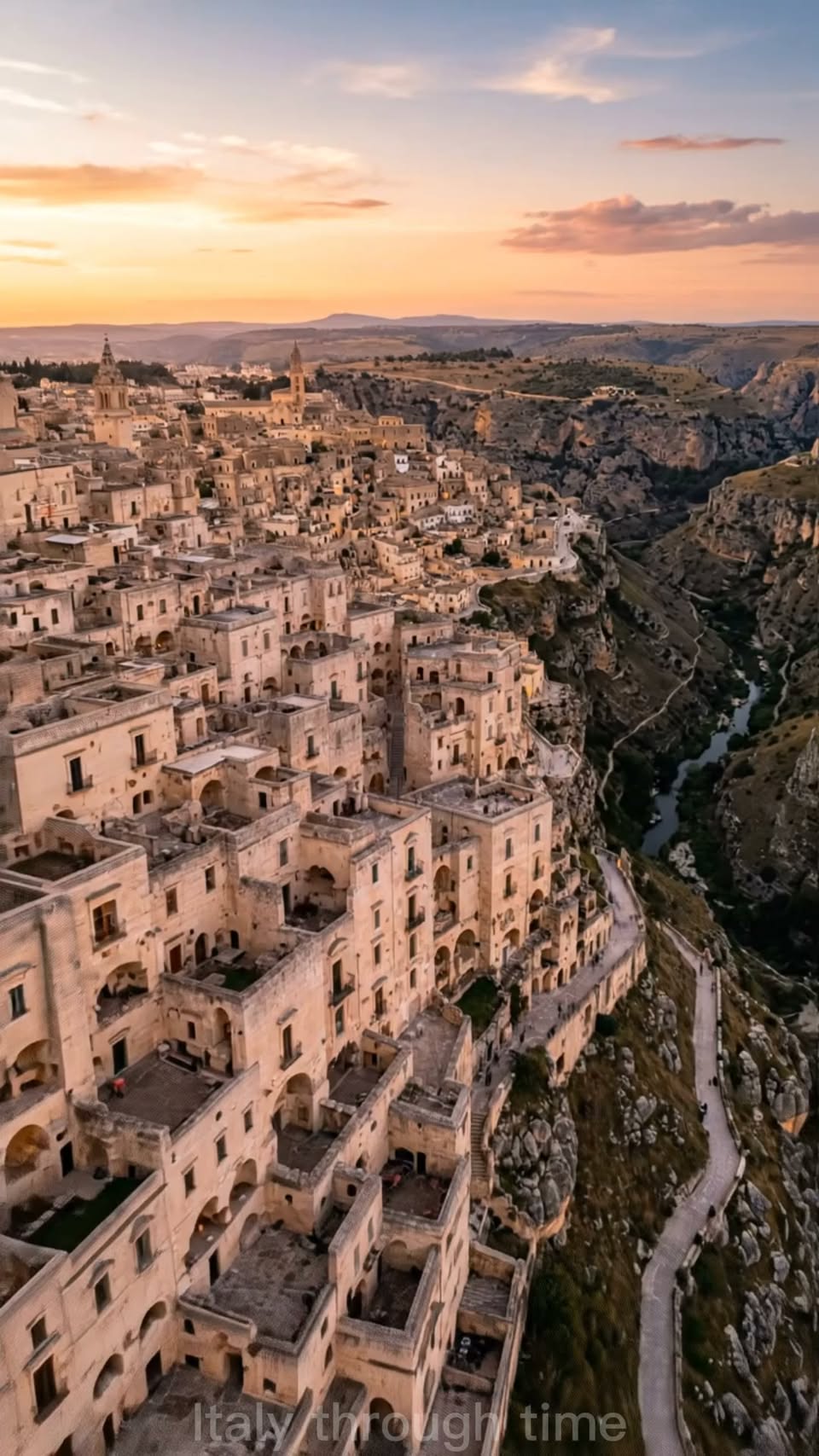 Ancient Cave Dwellings In Matera, Italy