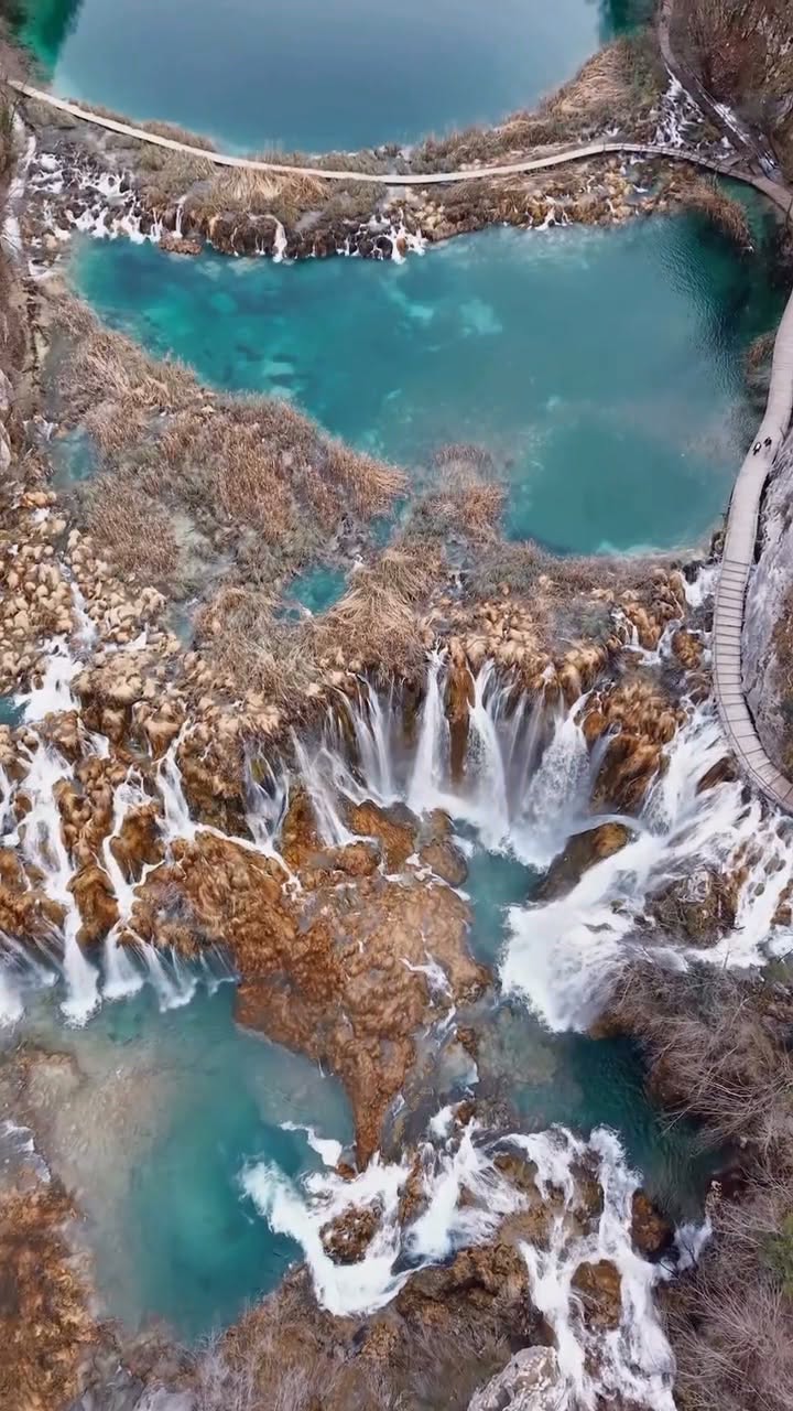Autumn Waterfalls At Plitvice Lakes National Park