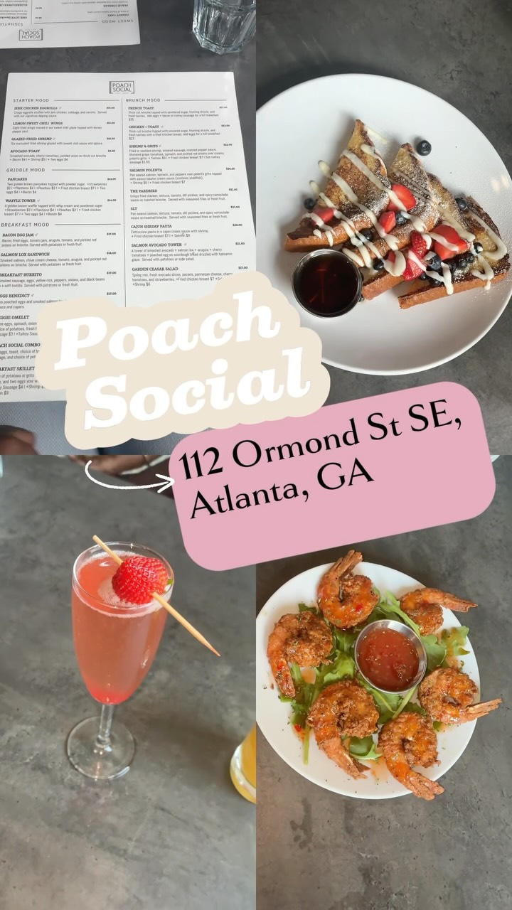 Poach Social Atlanta French Toast & Glazed Shrimp