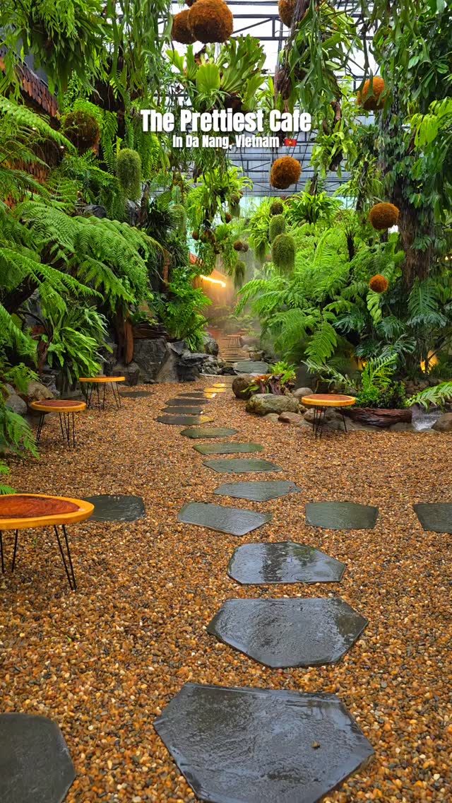 Nature-Themed Cafe With Waterfalls