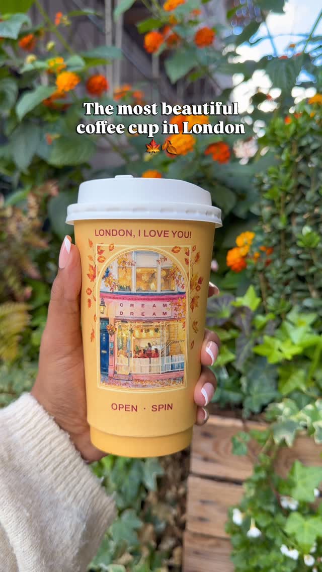 London Landmarks Coffee Cup At Vegan Pastry Cafe