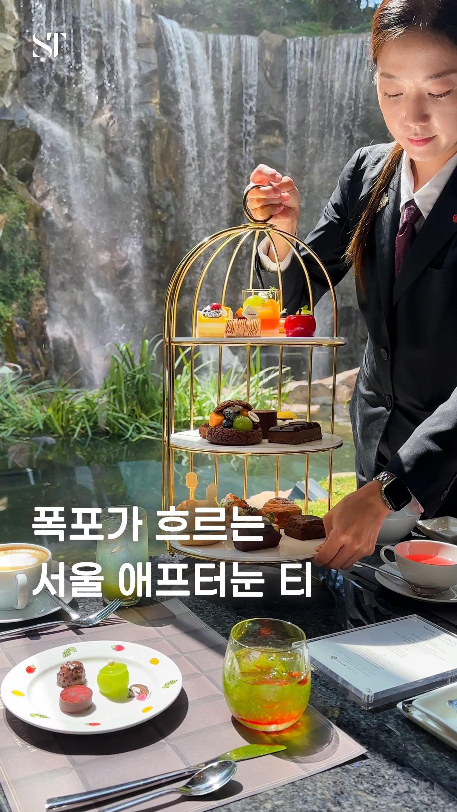 Elegant Seoul Afternoon Tea With Waterfall View