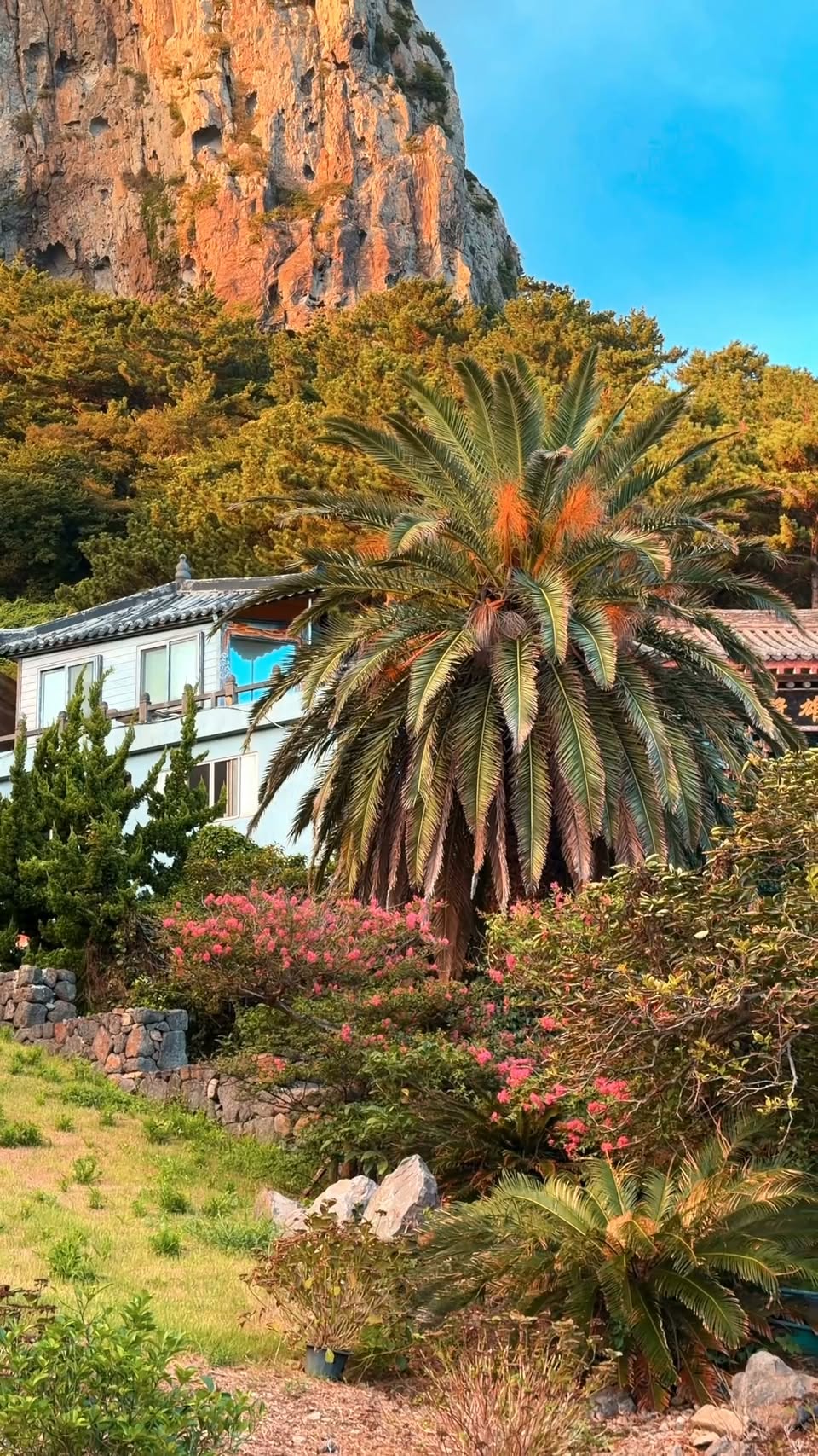 Sanbangsan Area's Coastal And Mountain Views