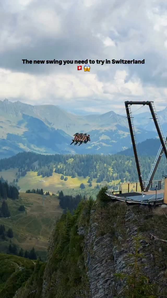 Giant Swing Overlooking Swiss Alps