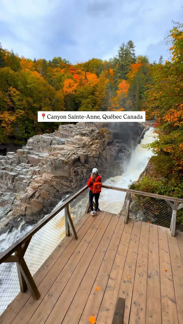 Quebec Canyon Features Suspension Bridges and Waterfall