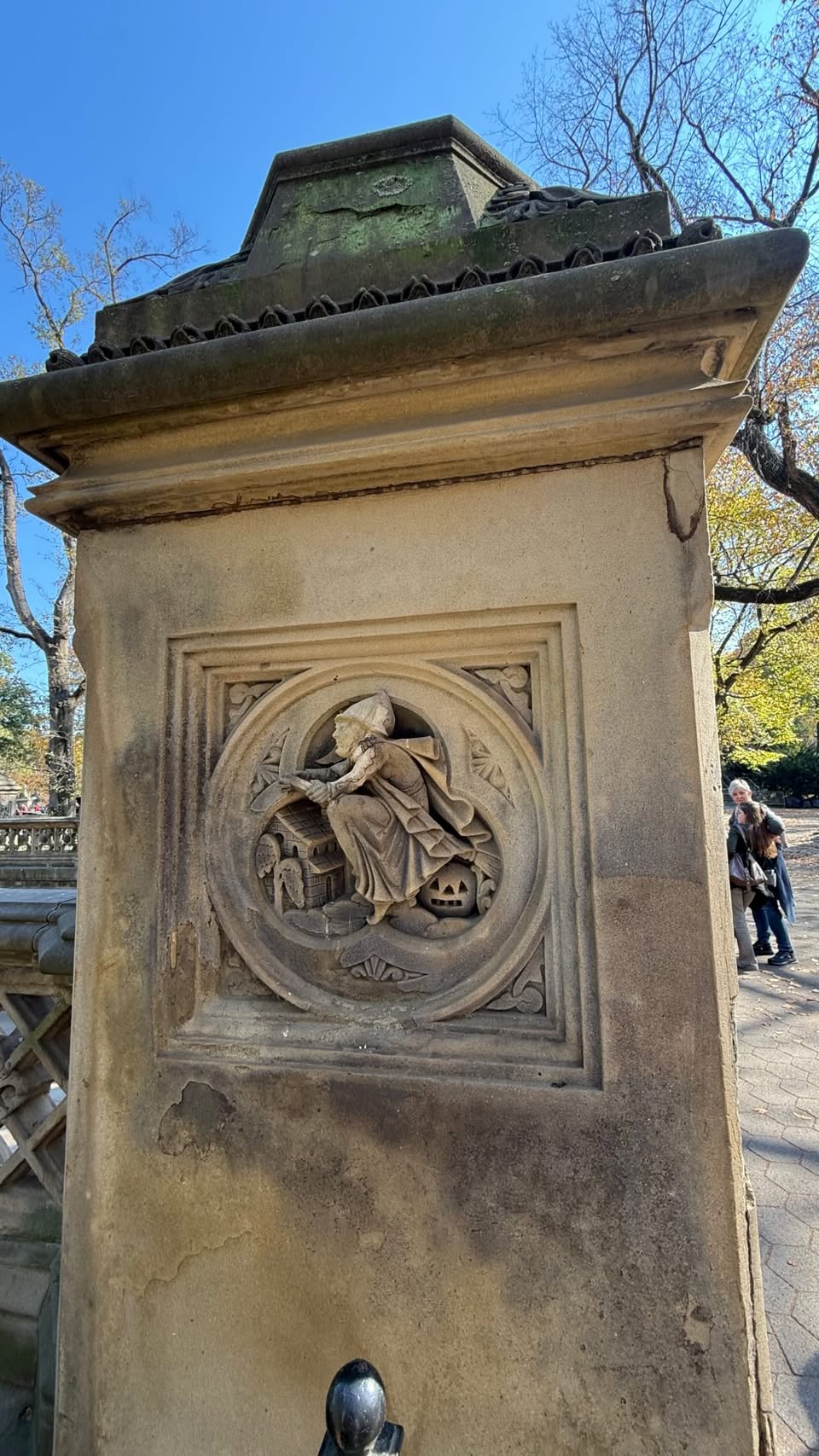 Central Park's Witch Sculpture and Bethesda Terrace