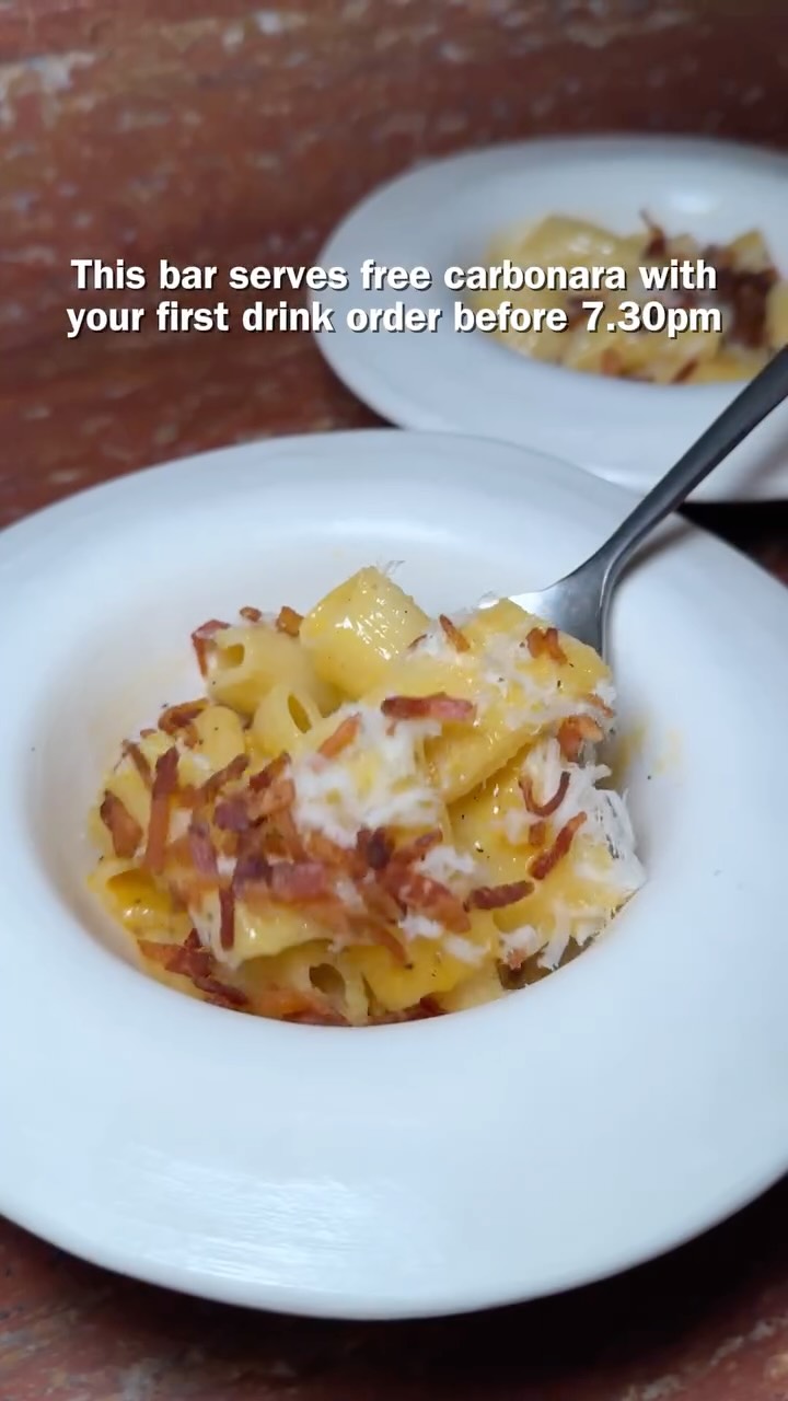 Singapore Bar Offers Free Carbonara Before 7:30 PM