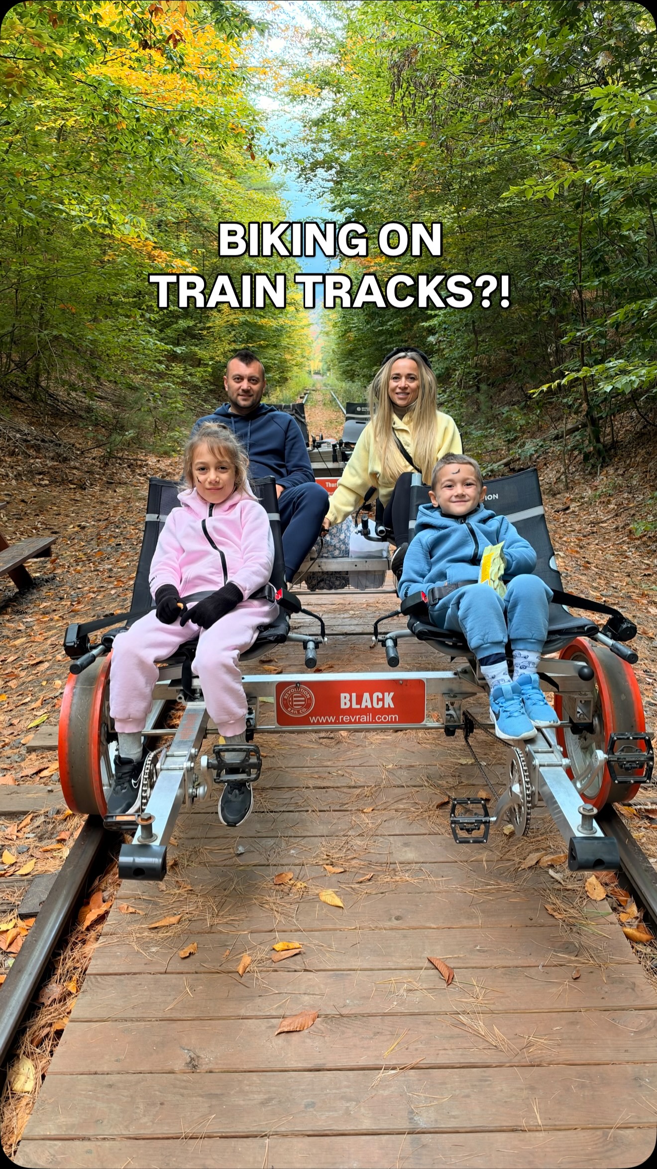 Rail Biking Through Autumn Scenery