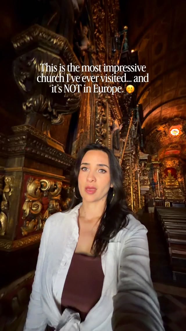 Ornate Gold Church Interior in Rio de Janeiro