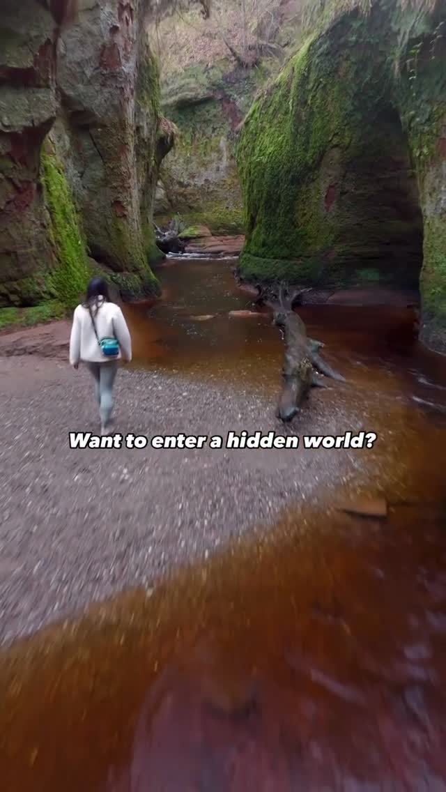 Scottish Gorges With Red Sandstone Walls