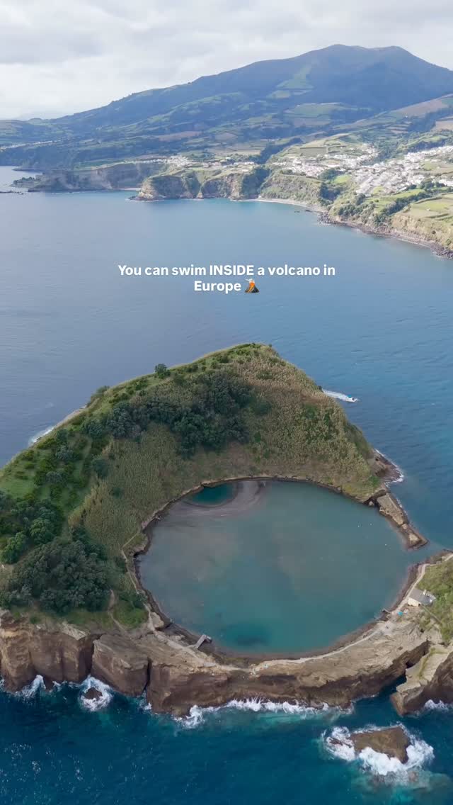 Volcanic Crater Lagoon in Azores Offers Swimming