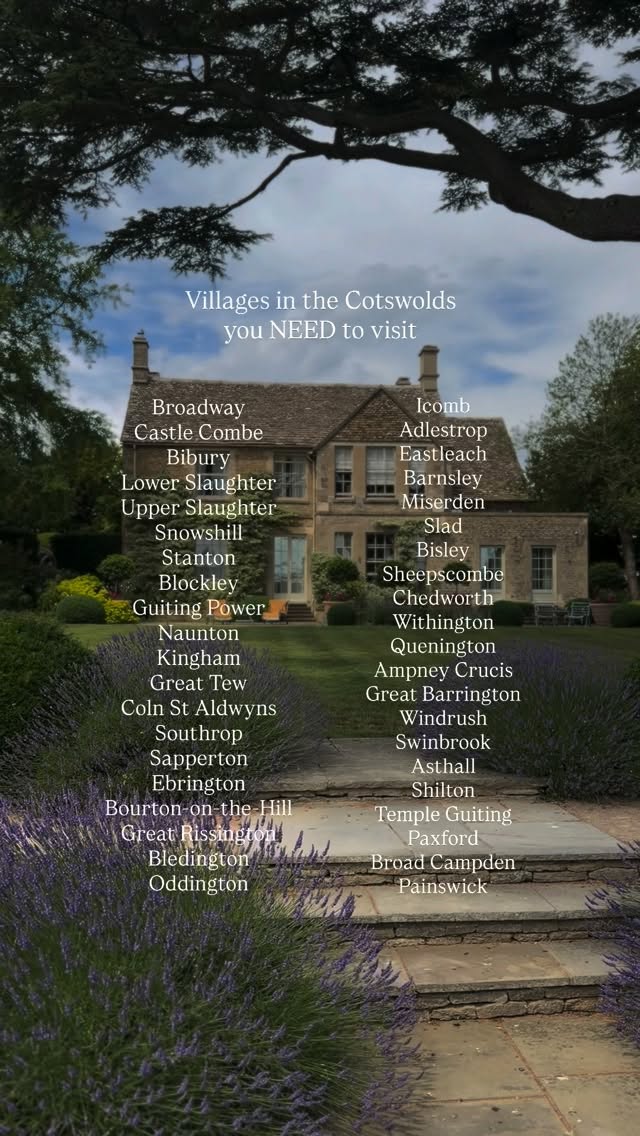 Forty-One Cotswold Villages Recommended for Travel