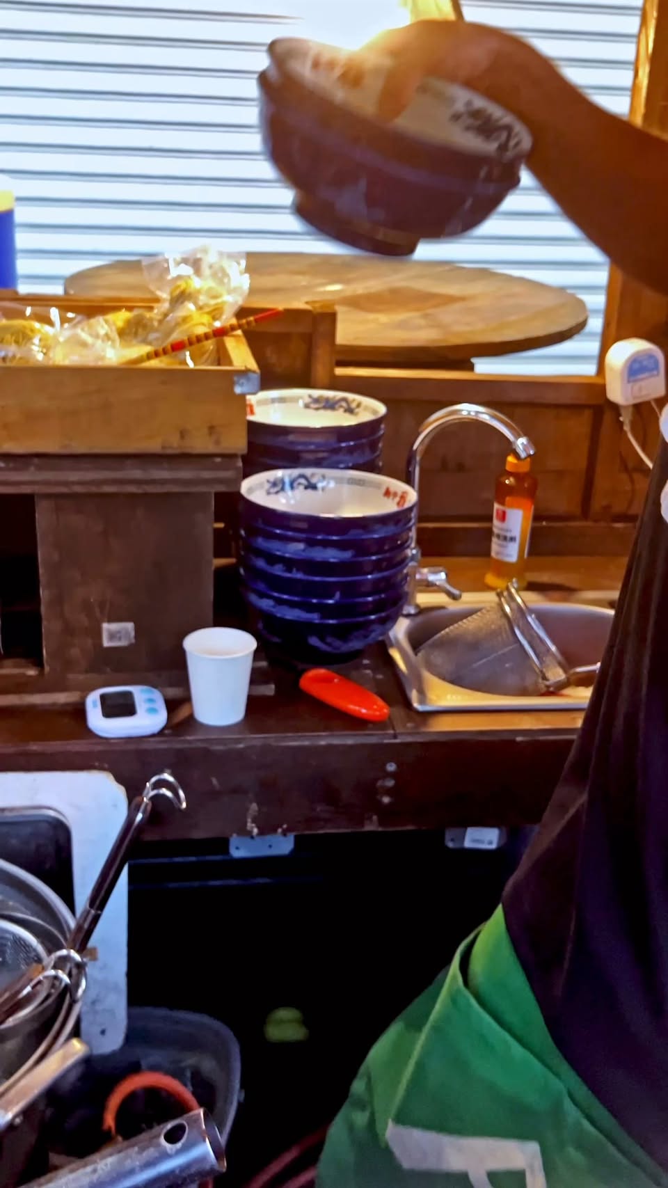 Saitama Ramen Stall Features Chashu Preparation