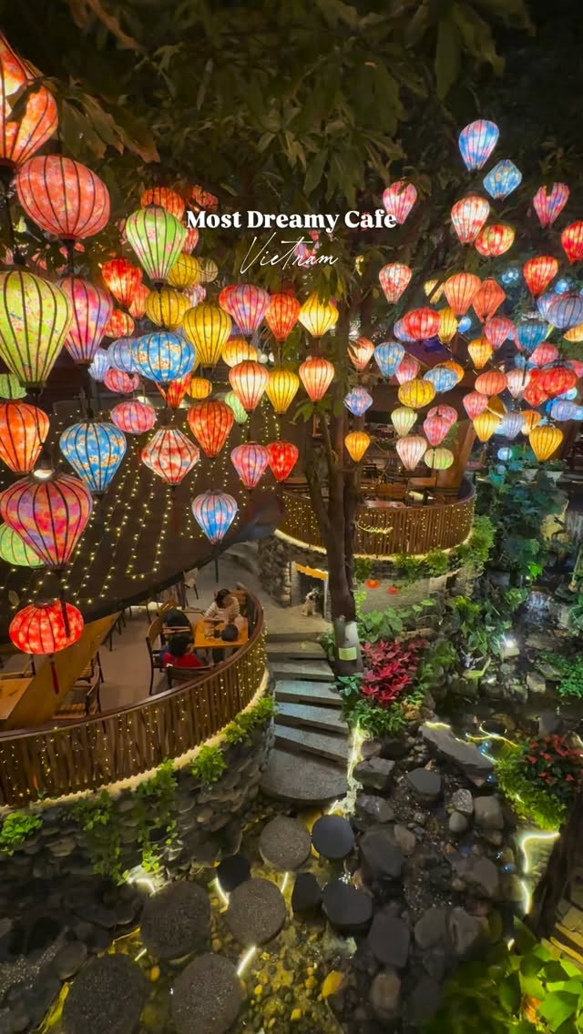 Enchanting Lantern-Adorned Cafe in Vietnam