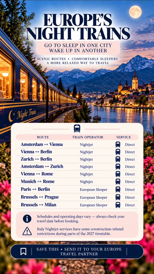 European Night Trains Connect Major Cities