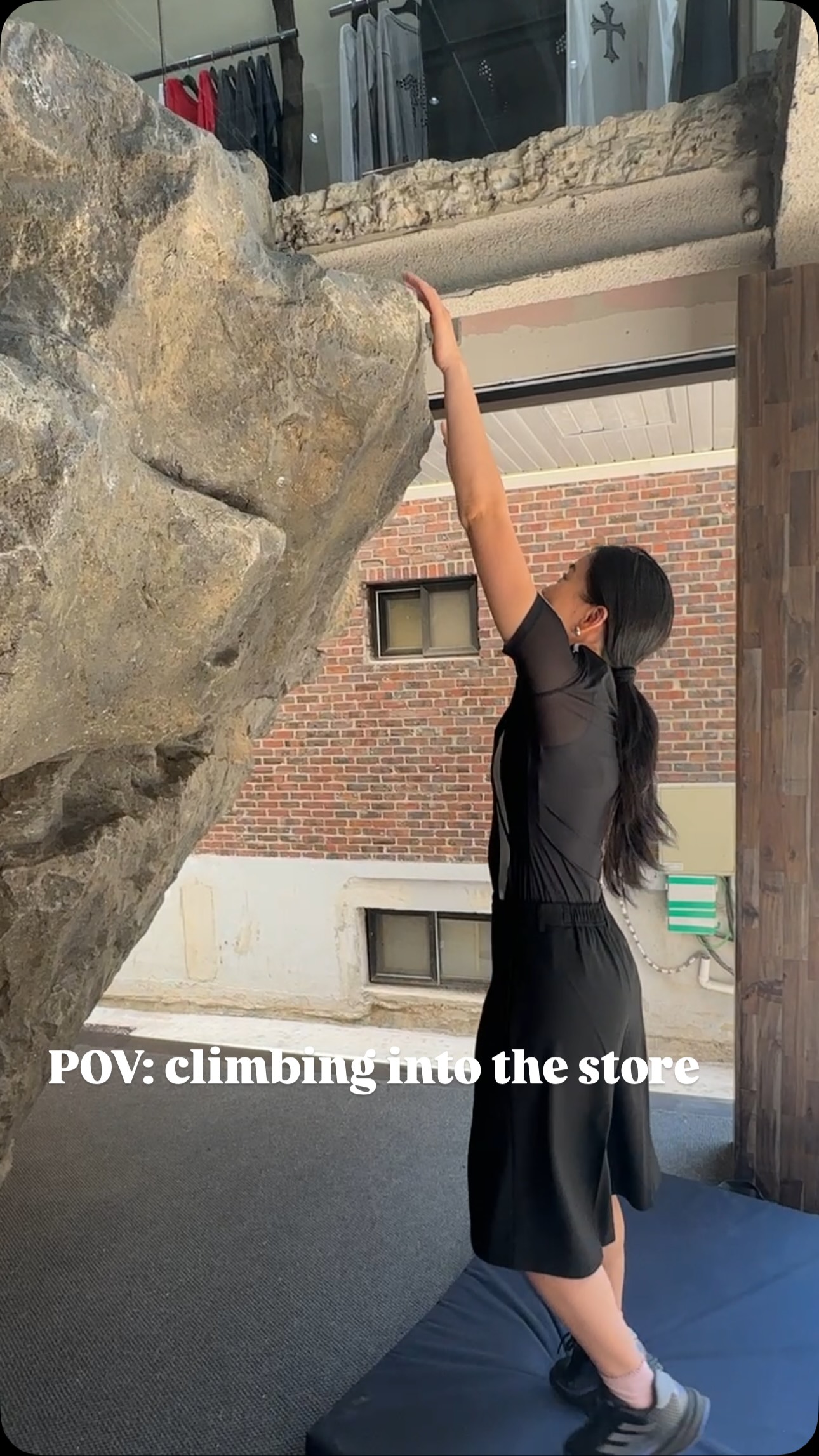 Store Features Unique Rock Climbing Entrance