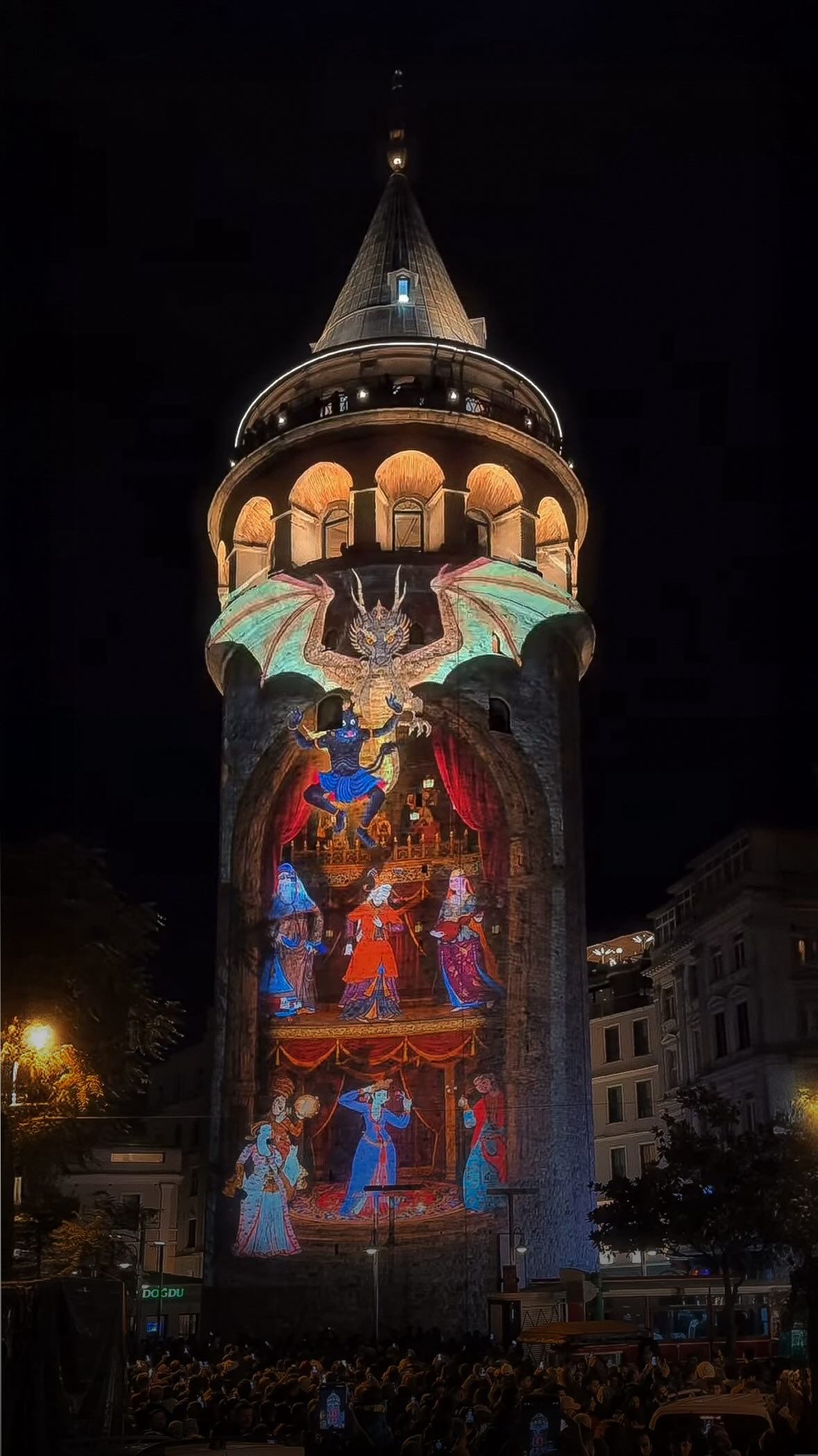 Galata Tower Lights Up With Projection Show