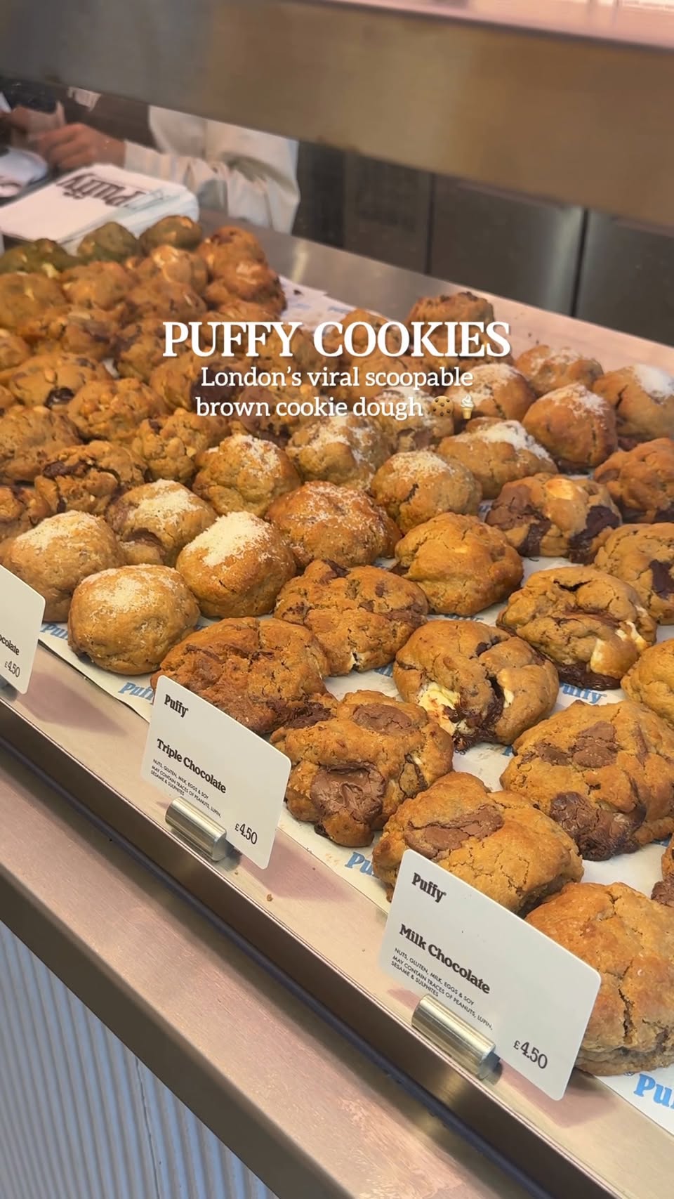 Viral Scoopable Cookie Dough at London's Puffy Cookies