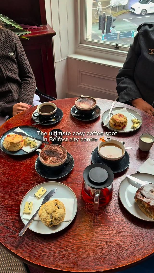 Linen Hall Cafe: Coffee, Pastries, and Library Views