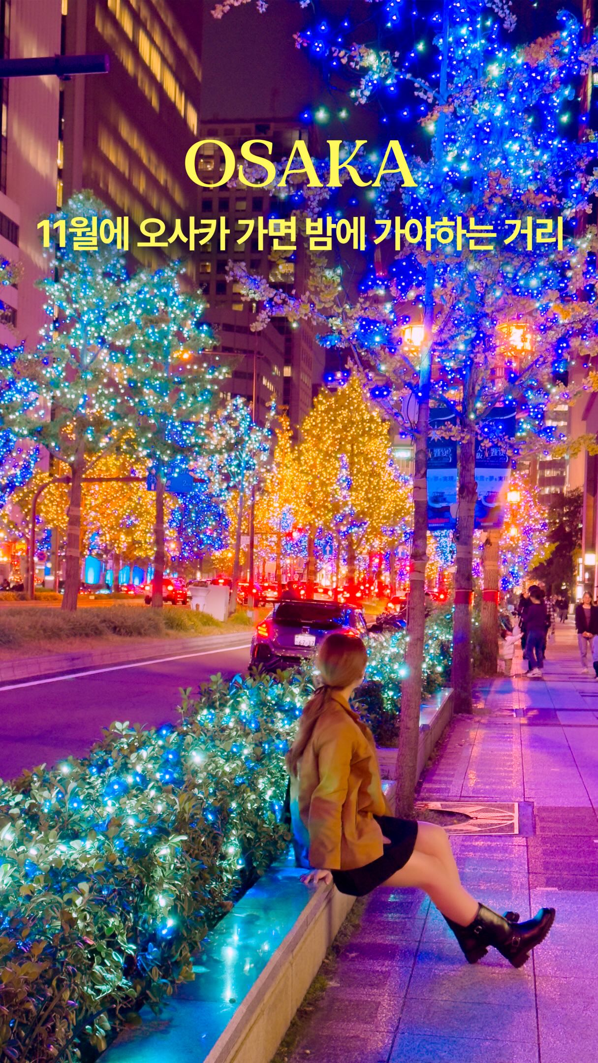 Osaka Midosuji Illumination Between Umeda and Namba