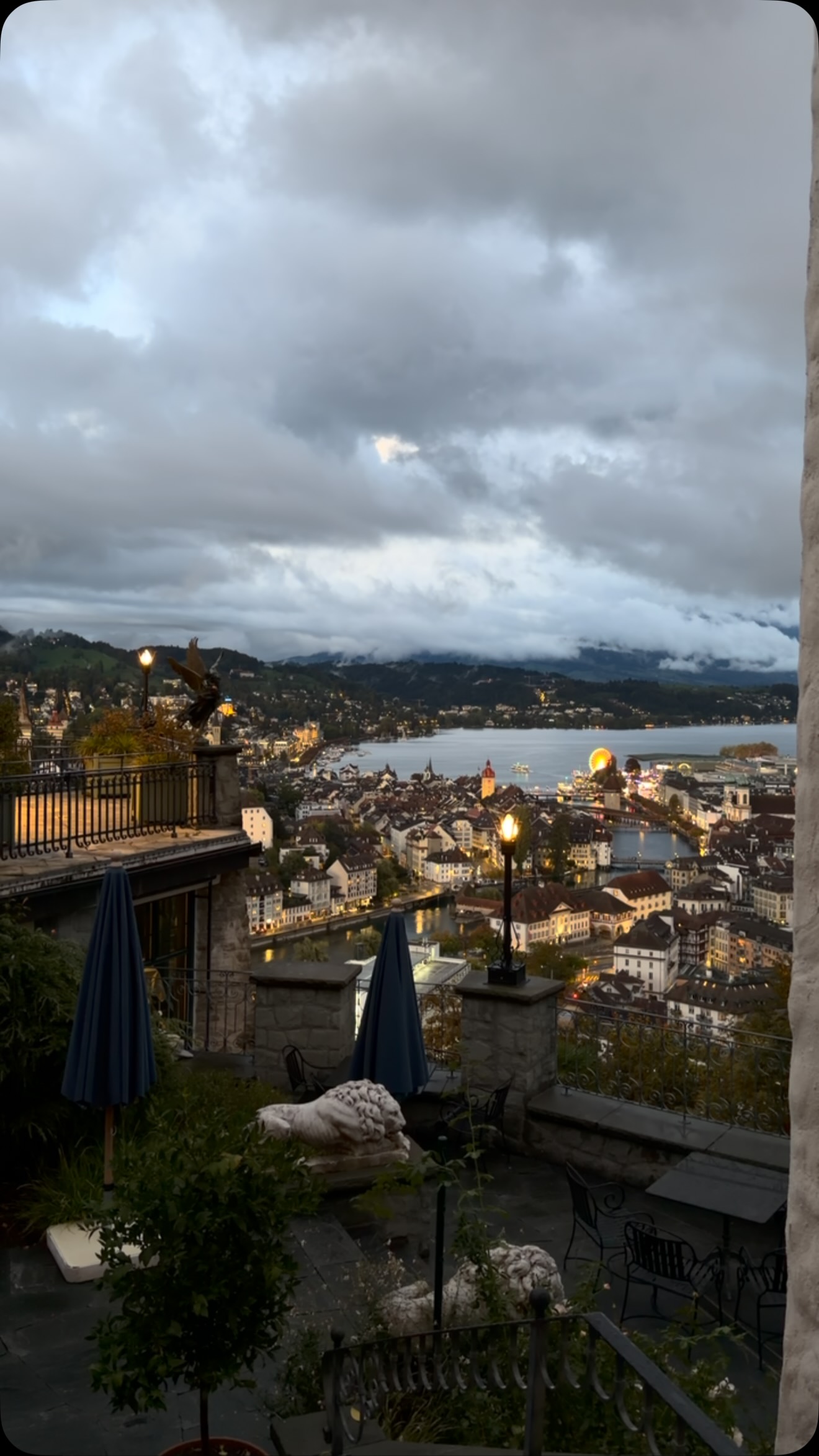 Lucerne's Twinkling Evening Views