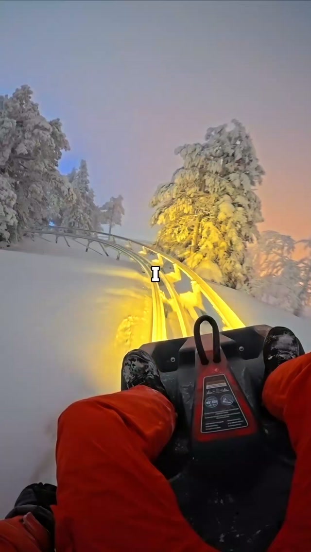 Arctic Mountain Coaster Ride In Snowy Finland