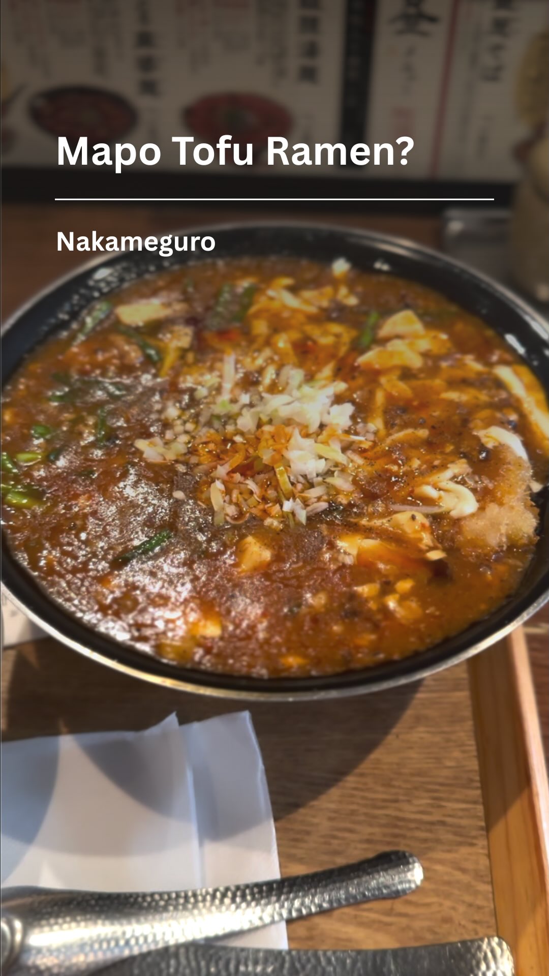Spicy Mapo Tofu Ramen Restaurant in Nakameguro