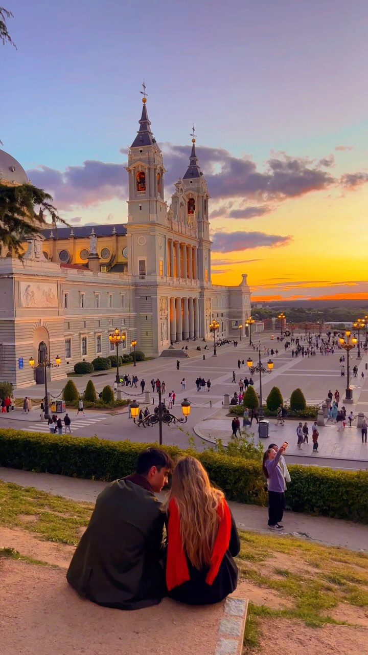 Madrid Cathedral Views At Sunset