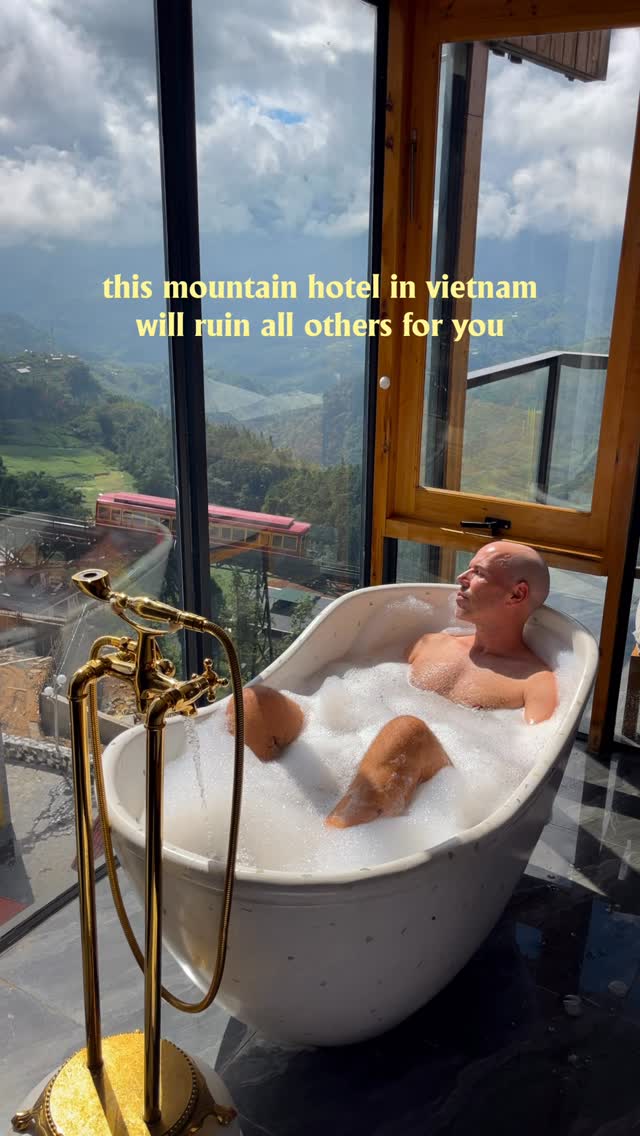 Sapa Homestay Overlooks Red Funicular and Mountain Views