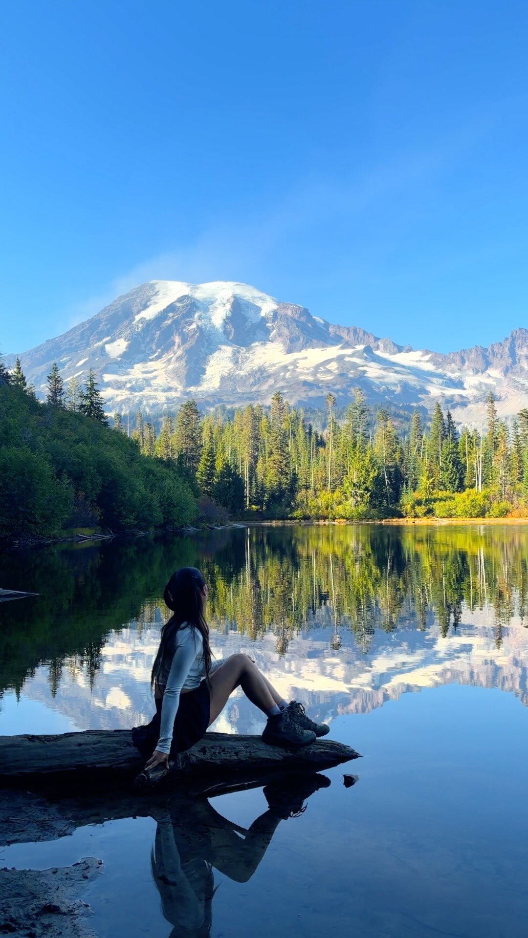 Mount Rainier's Serene Lakes With Mountain Reflections