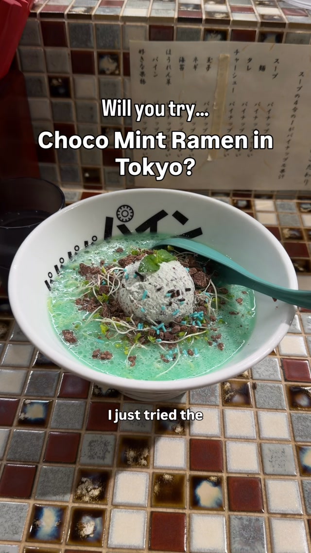 Choco Mint Ramen Served At Tokyo Shop