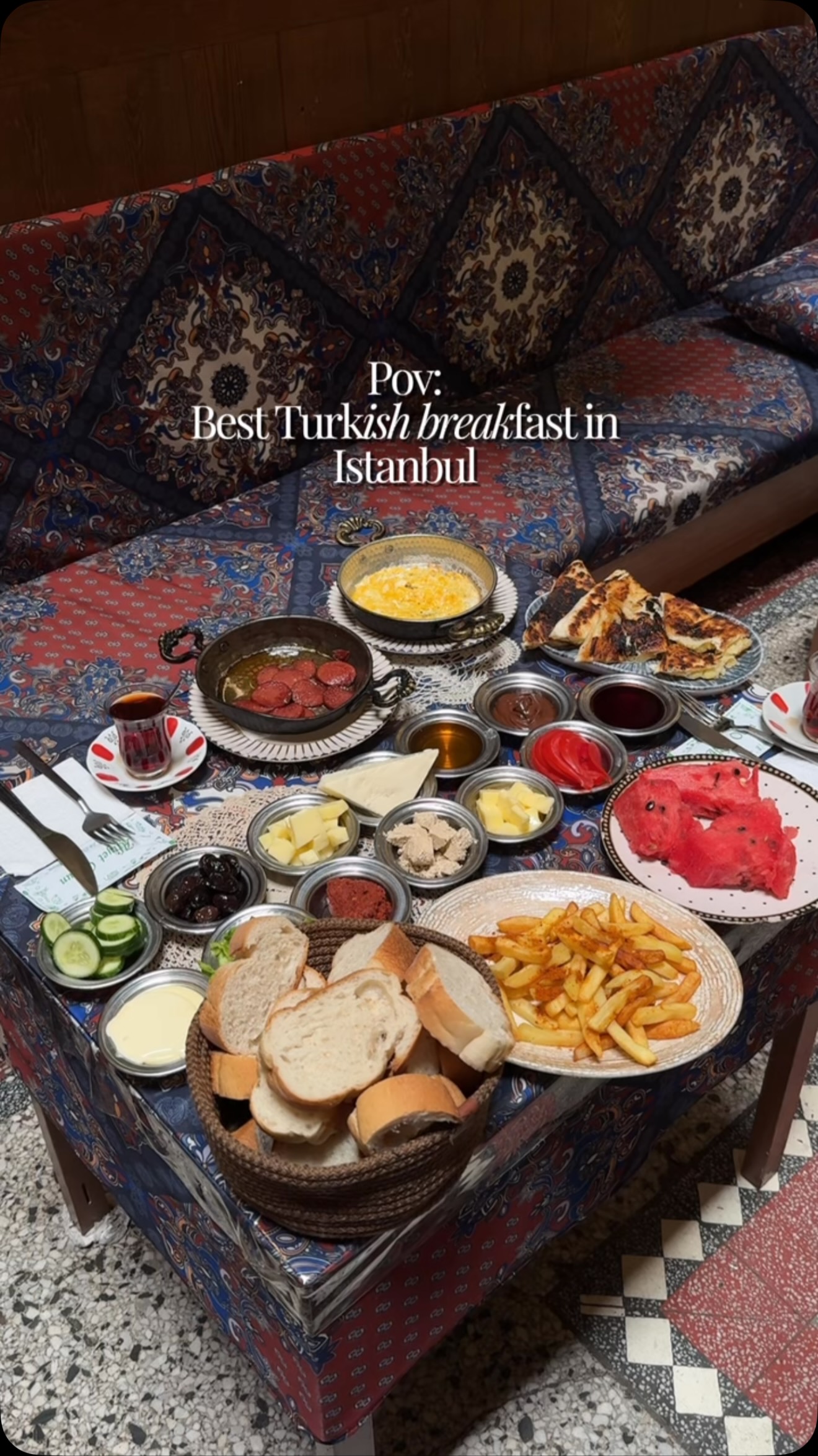 Traditional Turkish Breakfast Spread At My Friend Cafeteria