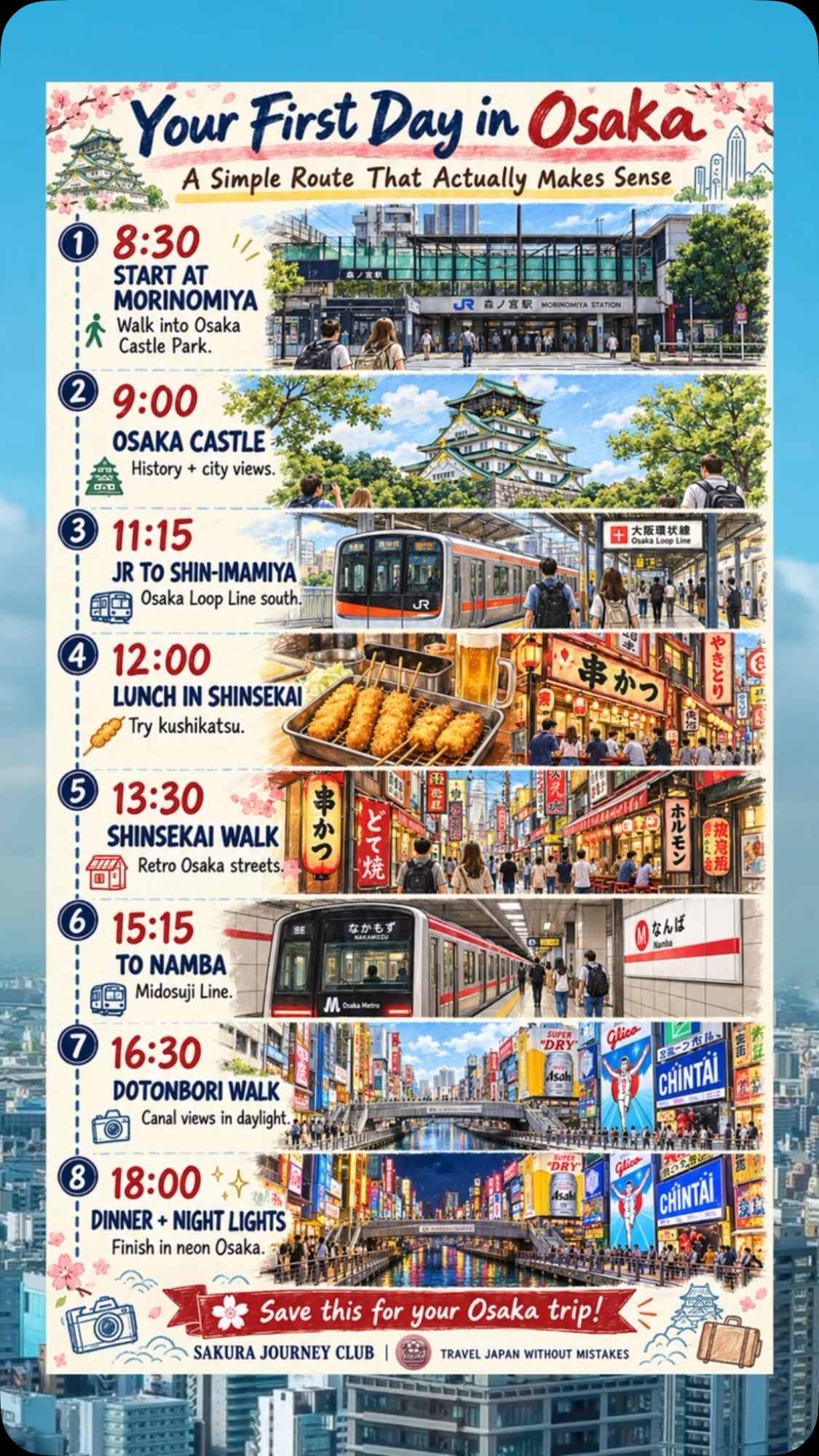 One Day Itinerary To Explore Osaka's Landmarks