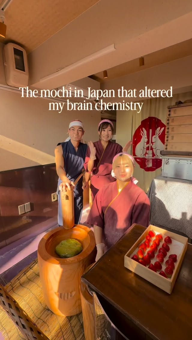 Fresh Strawberry Mochi Prepared in Kyoto